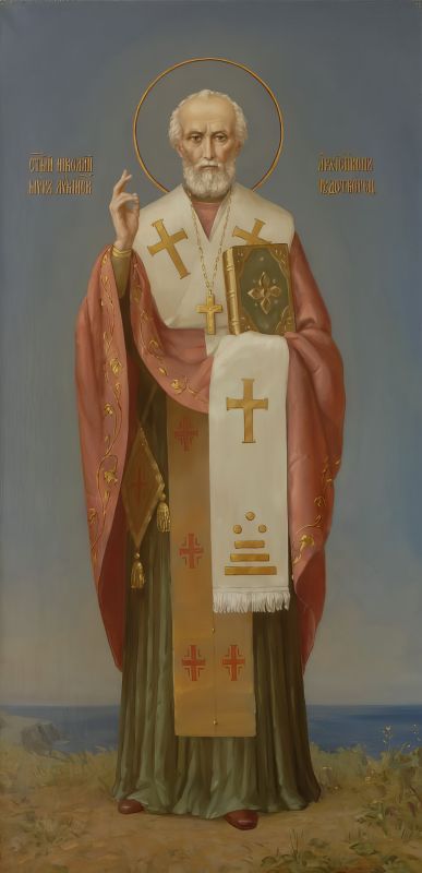 Святой Николай мерная икона писана