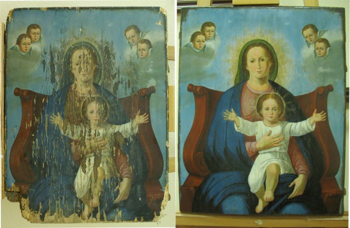 Restoration of the icon of the Mother of God