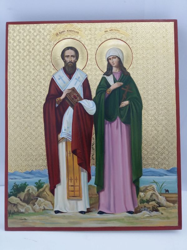 Святі Кіпіан і Іустина живописна ікона