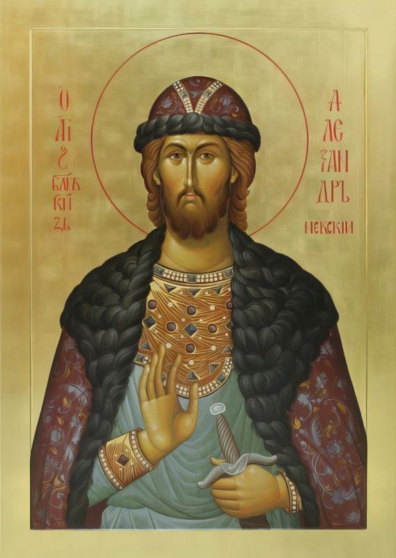 Писана ікона Святий Олександр невський